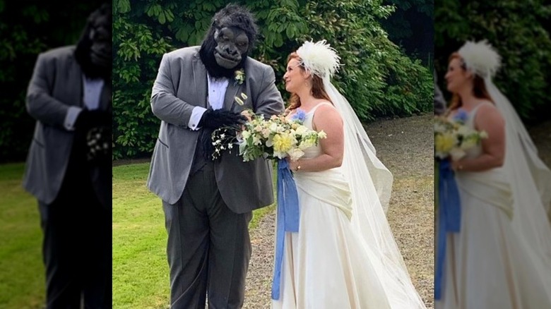 Jorge Garcia and Rebecca Birdsall on their wedding day