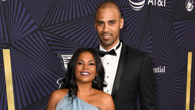 Nia Long and Ime Udoka smiling 