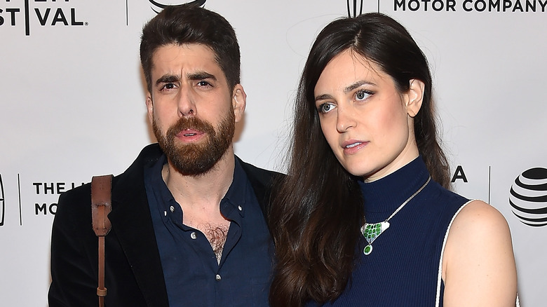 Adam Goldberg and Roxanne Daner, posing for cameras