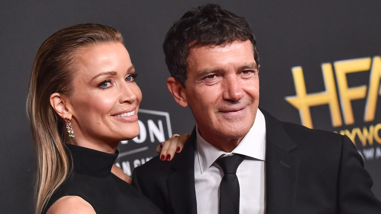 Nicole Kimpel and Antonio Banderas at event