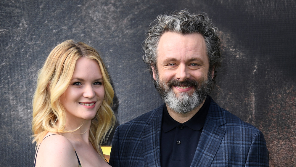 Michael Sheen and Anna Ludenberg smiling