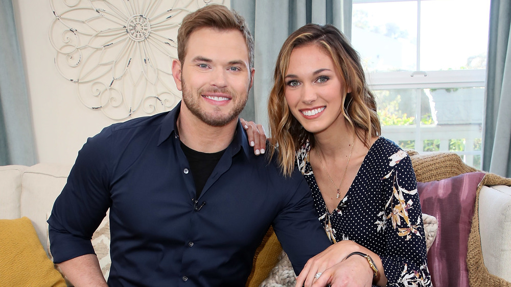 Kellan Lutz and Brittany Lutz smiling