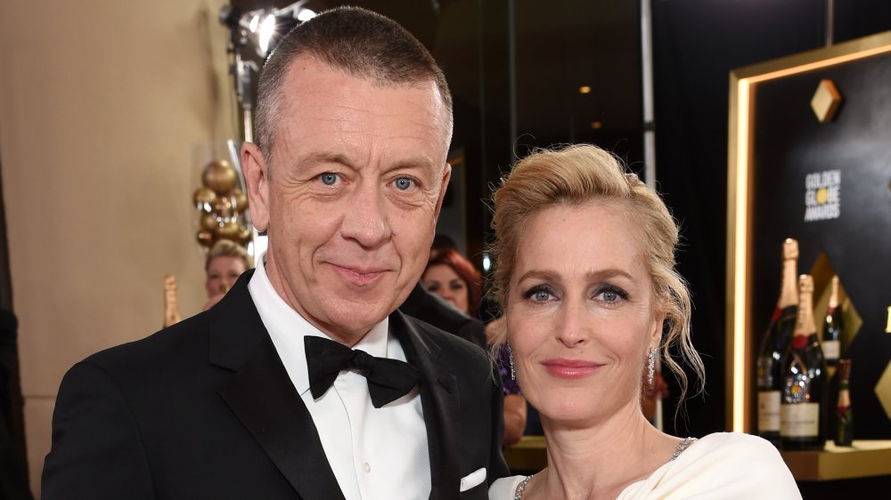 Peter Morgan and Gillian Anderson at Golden Globes