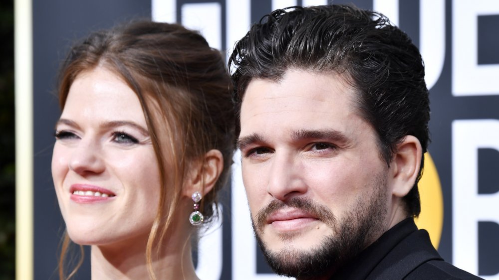 Rose Leslie and Kit Harington at the Golden Globe Awards