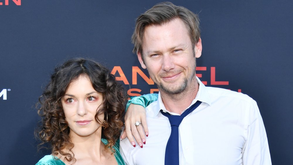 Sophia Del Pizzo and Jimmi Simpson at the Angel Has Fallen premiere