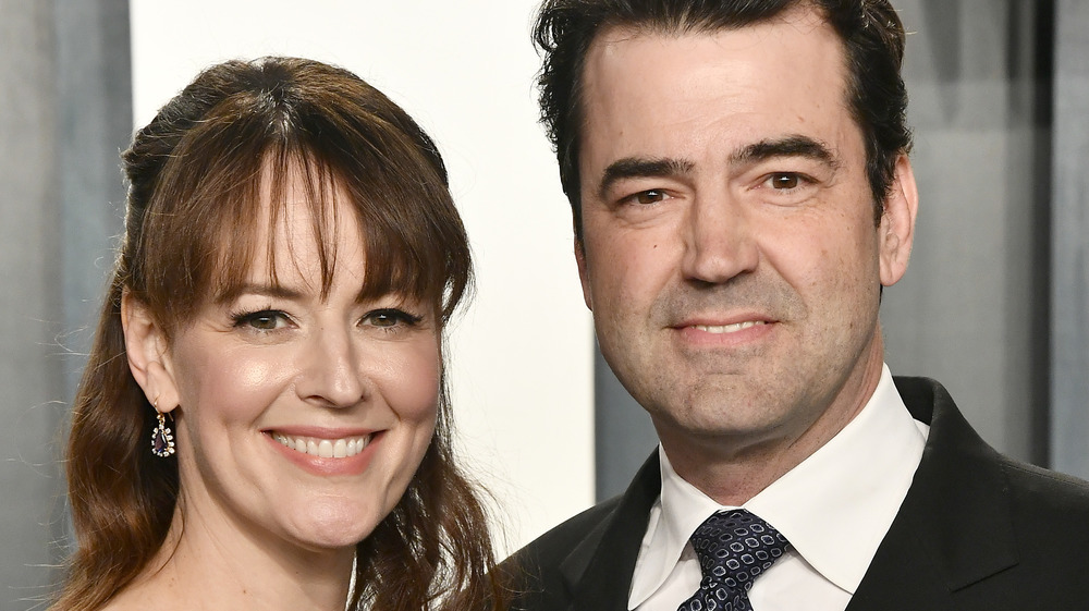 Rosemarie DeWitt and Ron Livingston smiling 