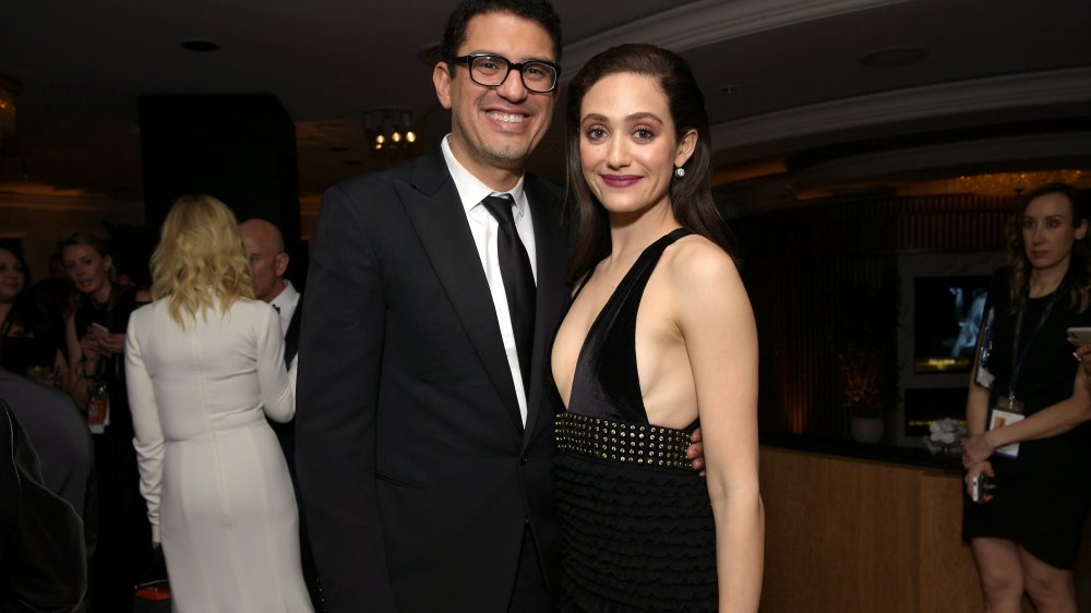 Emmy Rossum and Sam Esmail at Golden Globes afterparty