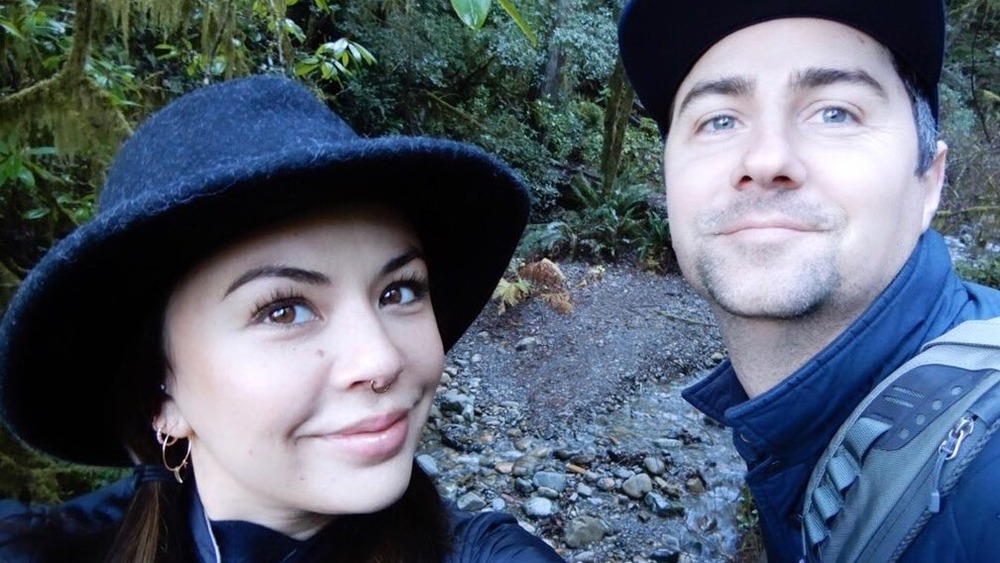 Janel Parrish and Chris Long posing for a selfie on Instagram