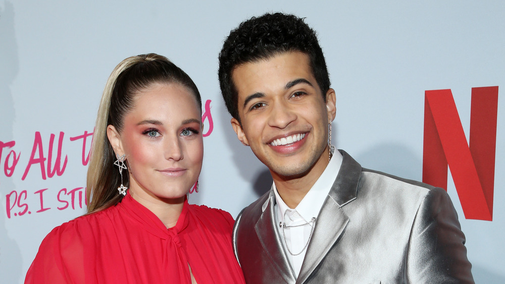 Jordan Fisher and Ellie Woods at the To All The Boys premiere