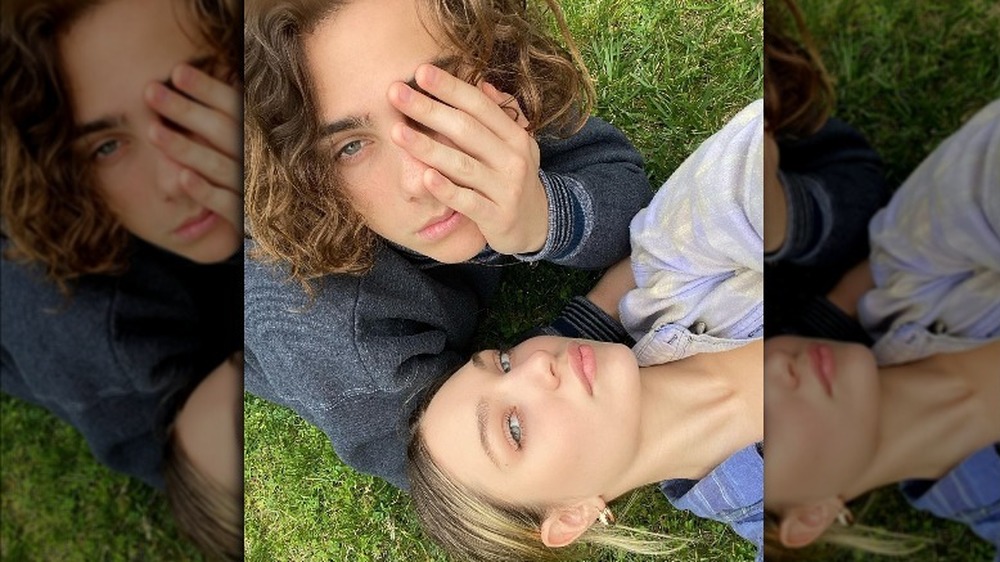 Maddie Ziegler and Eddie Benjamin posing for a selfie on Instagram