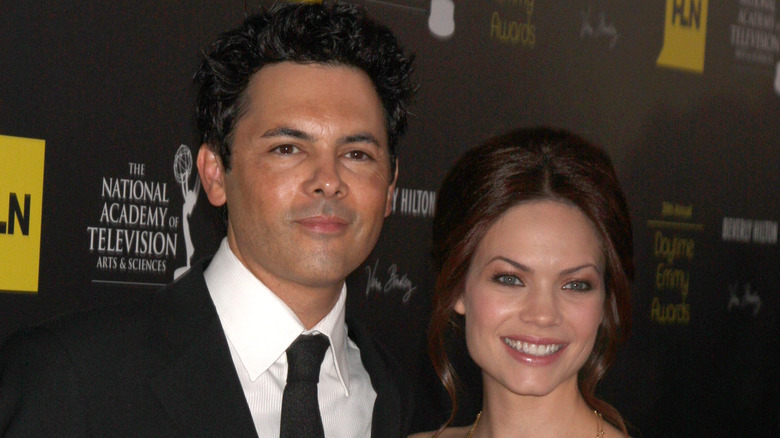 Rebecca Herbst and Michael Saucedo posing