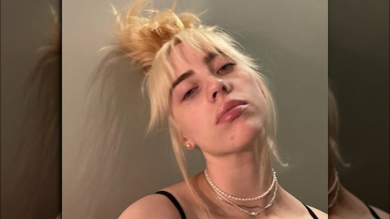 Billie Eilish with her hair up