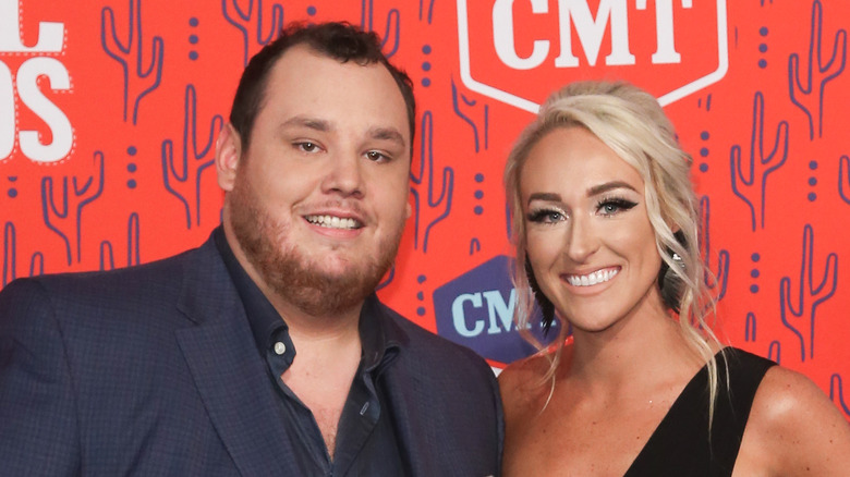 Luke Combs and Nicole Hocking smiling