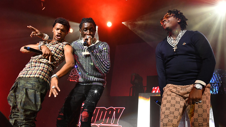 Young Thug, Gunna, and Lil Baby performing