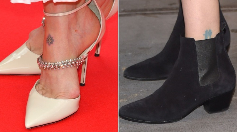 Sarah Paulson foot and ankle tattoos