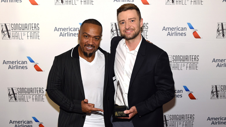 Timbaland and Justin Timberlake posing