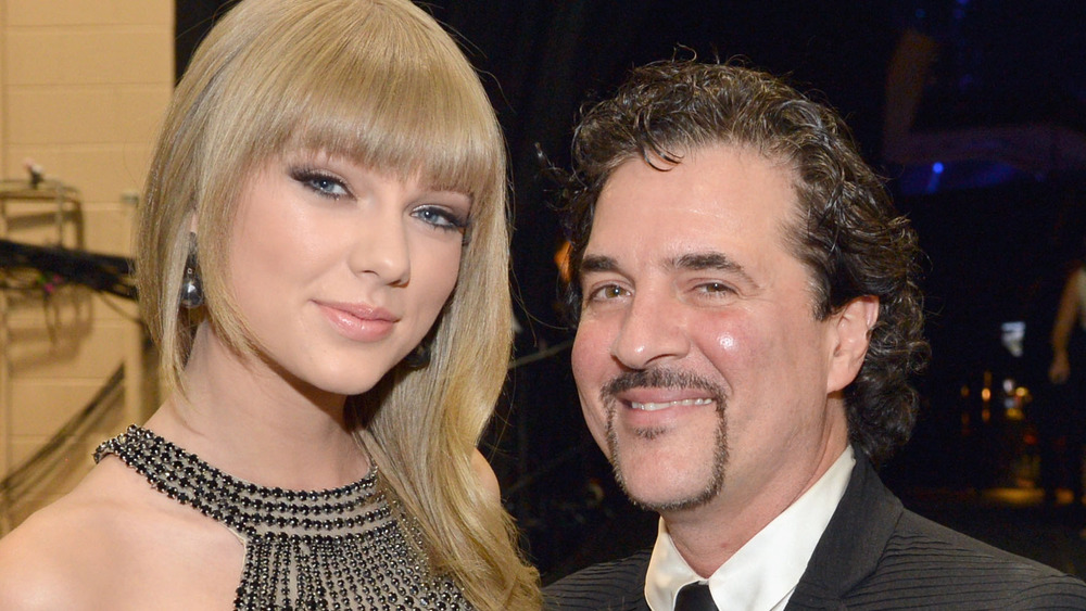 Taylor Swift and Scott Borchetta at the CMAs