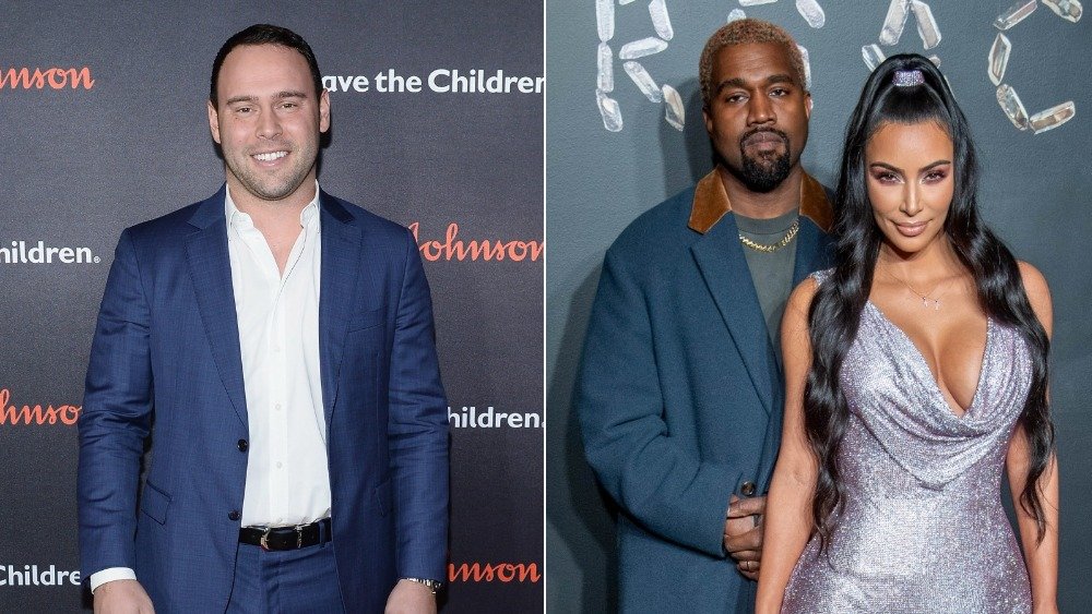 Scooter Braun, Kanye West, Kim Kardashian