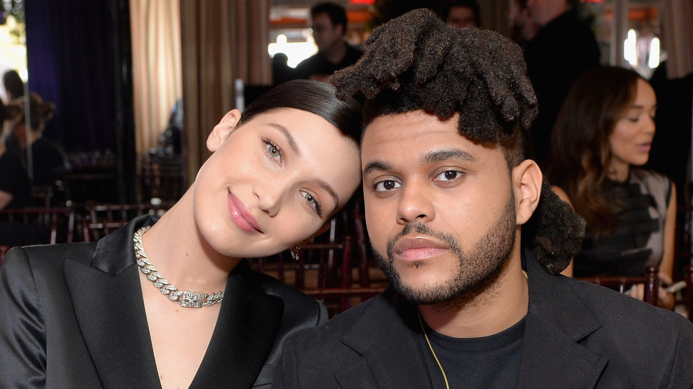 Bella Hadid and The Weeknd posing together