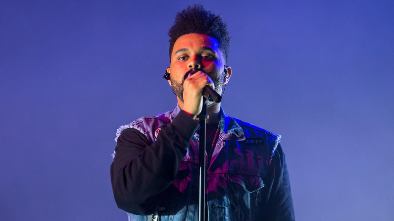 The Weeknd performs on stage 