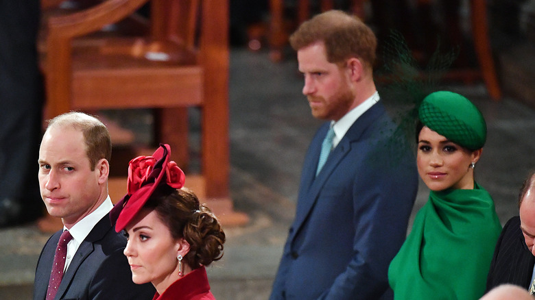  Prince William, Kate Middleton, Prince Harry, and Meghan Markle at the Commonwealth Day Service 2020