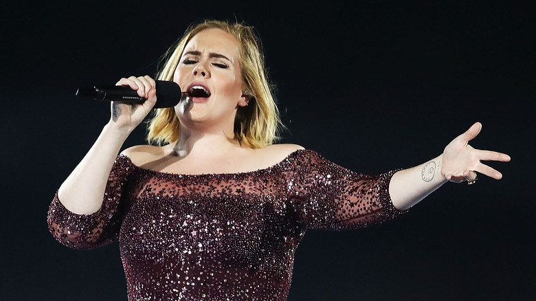 Adele performing