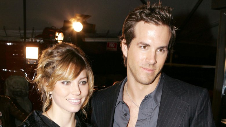 Jessica Biel and Ryan Reynolds at movie premiere