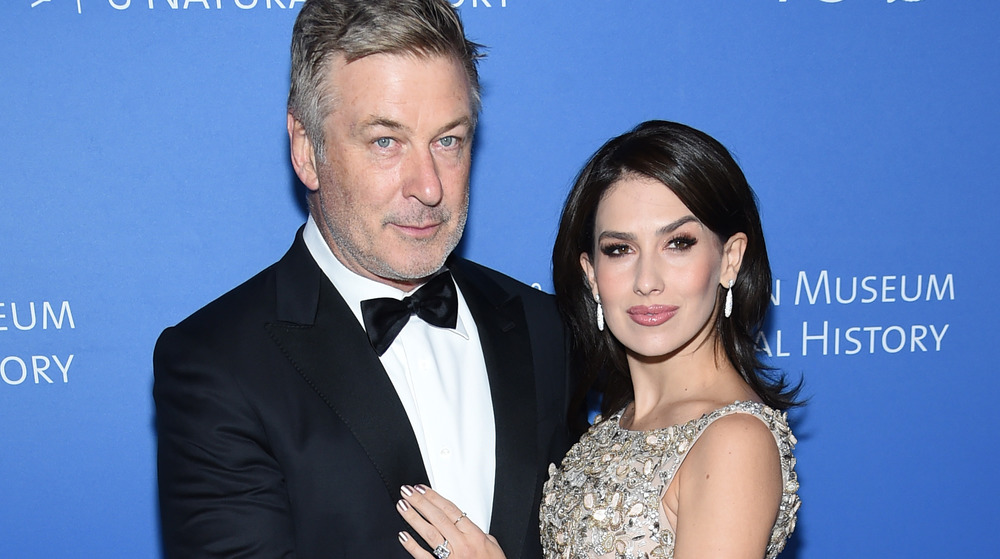 Alec Baldwin and Hilaria Baldwin posing on red carpet