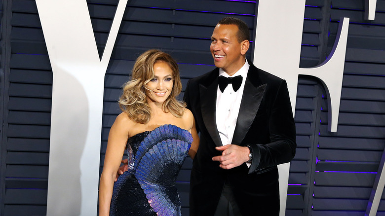 Alex Rodriguez and Jennifer Lopez red carpet 