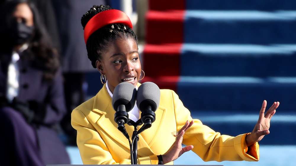 Amanda Gorman reciting her poem at Joe Biden's inauguration