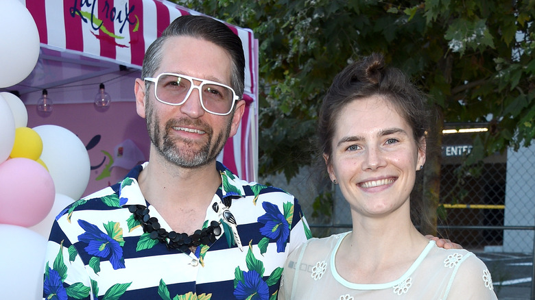 Amanda Knox pictured with her husband