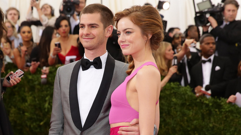 Emma Stone and Andrew Garfield attending the "Charles James: Beyond Fashion" Costume Institute GalaAndrew Garfield and Emma Stone attending The Amazing Spider-Man premiere at Cinema October red carpet