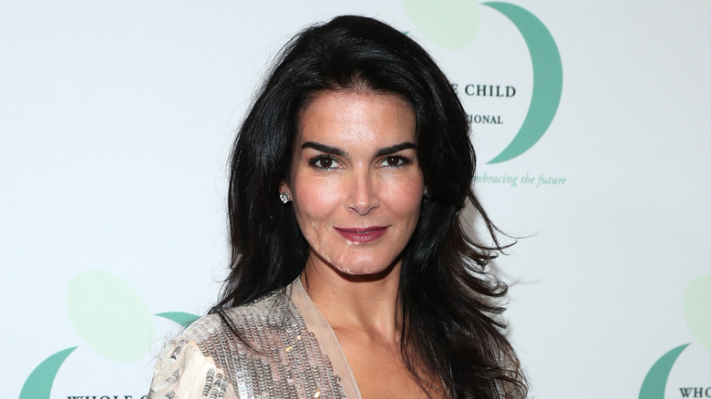 Angie Harmon with slight smile