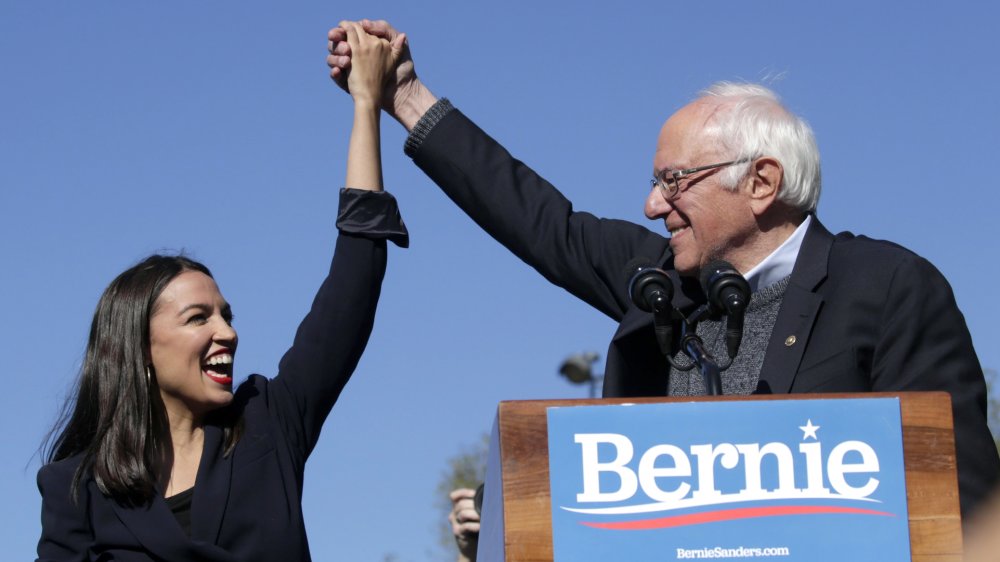 Alexandria Ocasio-Cortez and Bernie Sanders