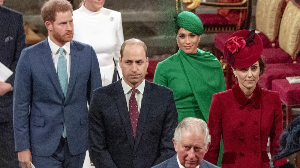 The Royal Family walking