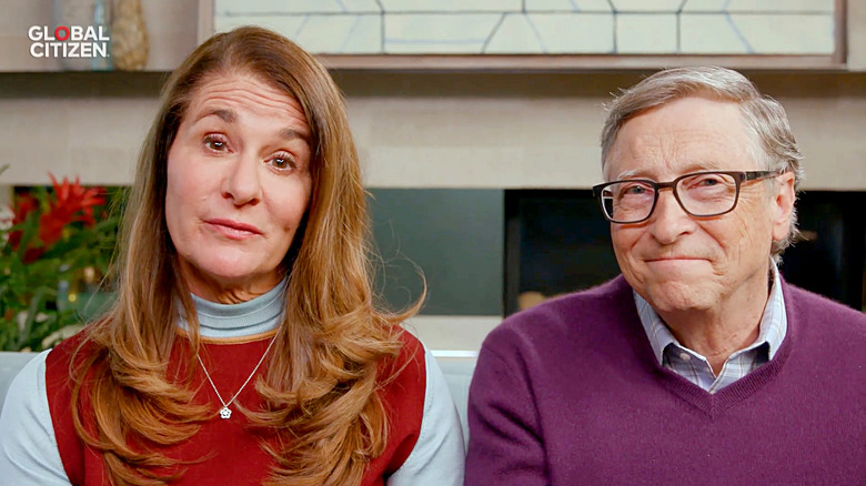 Bill and Melinda Gates speak during a virtual event in 2020