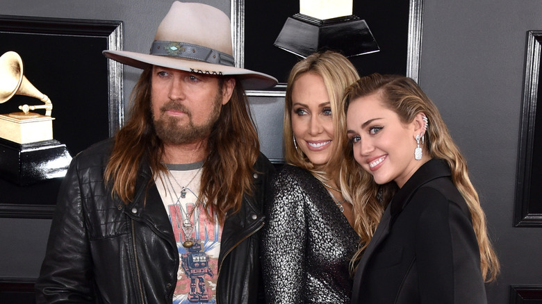 Billy Ray, Tish and Miley Cyrus walk the red carpet