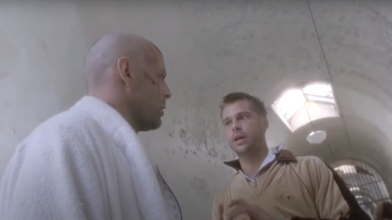 Brad Pitt and Bruce Willis eye contact