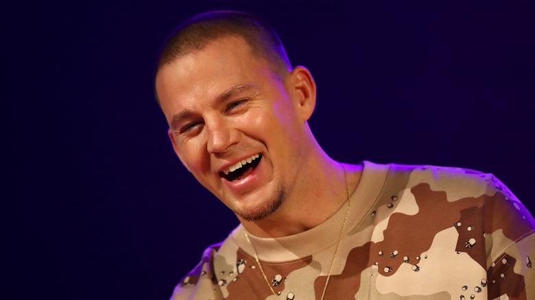 Channing Tatum laughing in Australia 