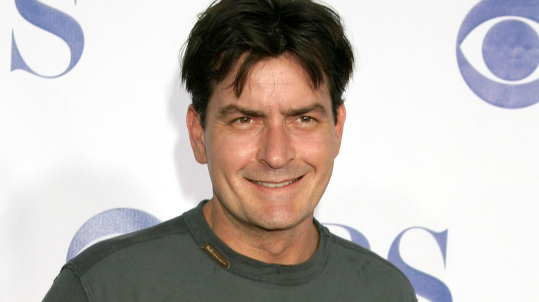 Charlie Sheen smiles in 2010