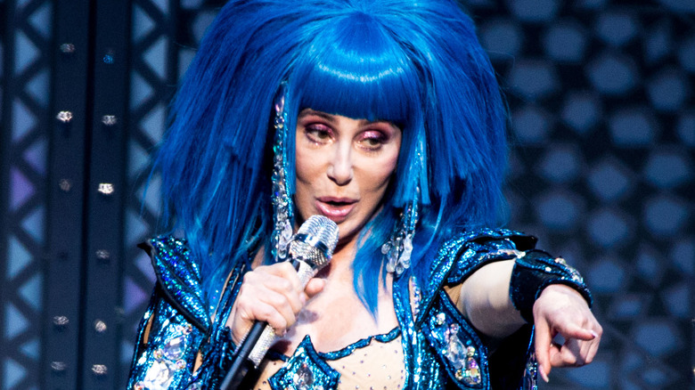 Cher performing on stage