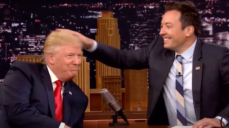 Donald Trump and Jimmy Fallon on TV