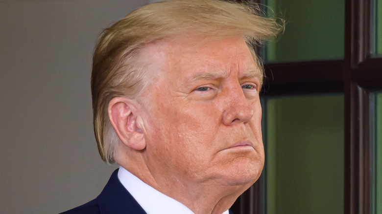 Donald Trump frowning