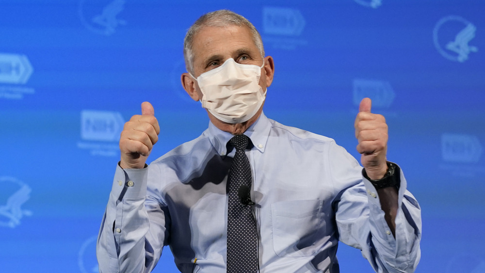 Anthony Fauci giving a thumbs up