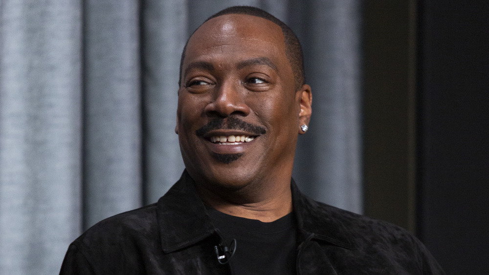 Eddie Murphy speaking at a Hollywood event