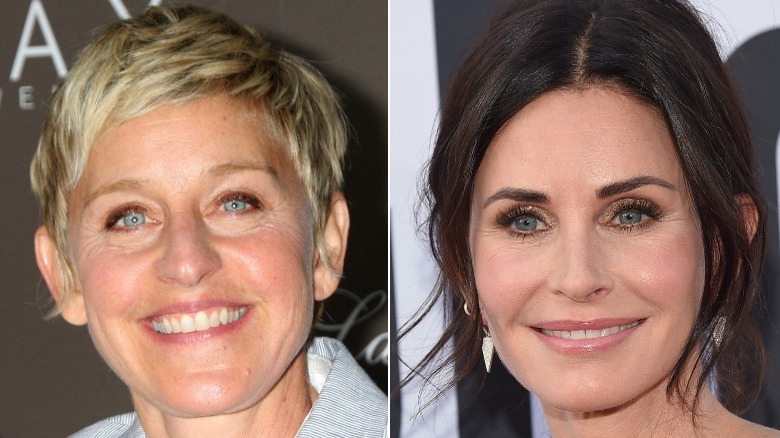 Ellen DeGeneres and Courteney Cox smiling