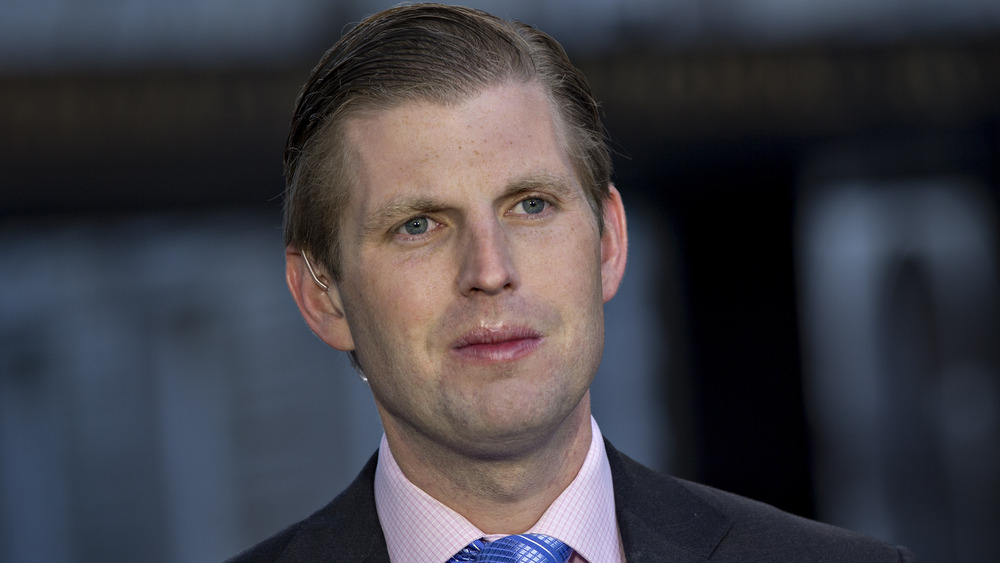 Eric Trump looking off into the distance