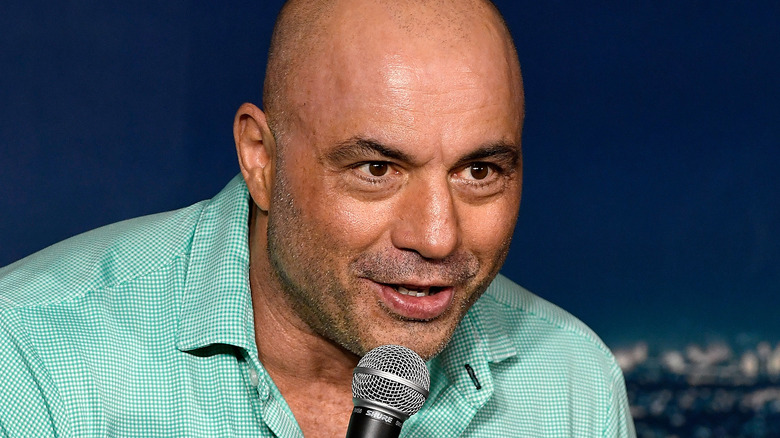 Comedian Joe Rogan performs during his appearance at The Ice House Comedy Club