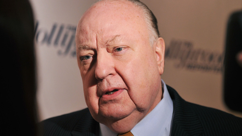 Roger Ailes speaks to the press