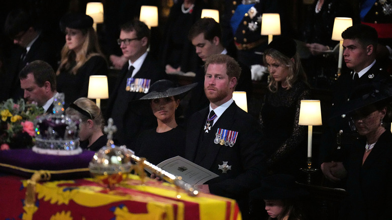 Harry and Meghan at the queen's committal service